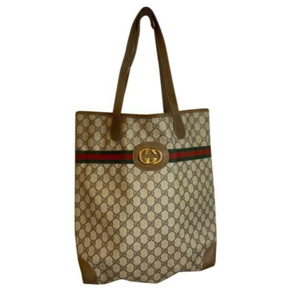 gucci bag shopping vintage classic coated canvas b - Picture 1 of 11